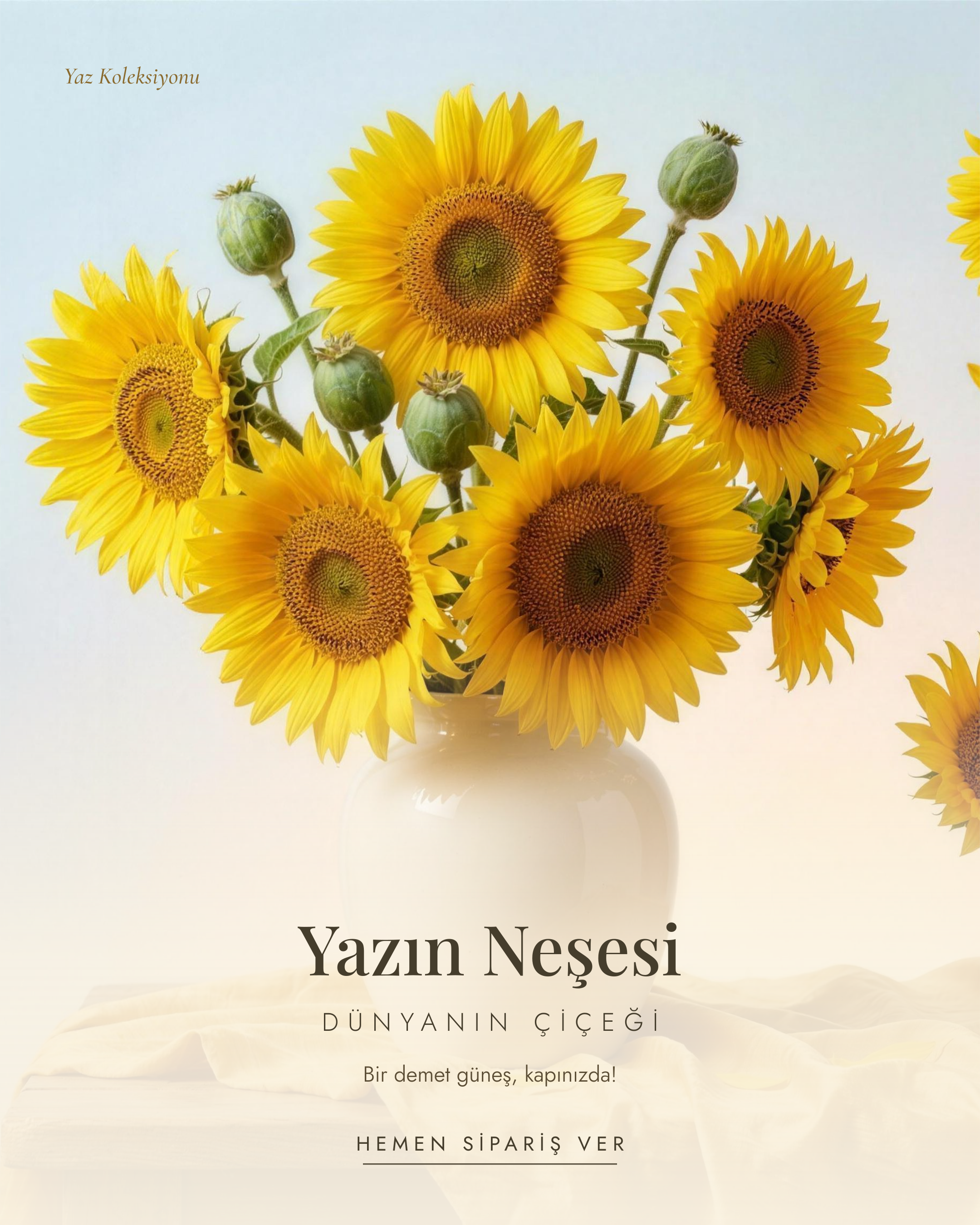 Yazın Neşesi ile Dünyanın Çiçeği — ayçiçeği buketi